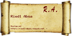 Riedl Absa névjegykártya